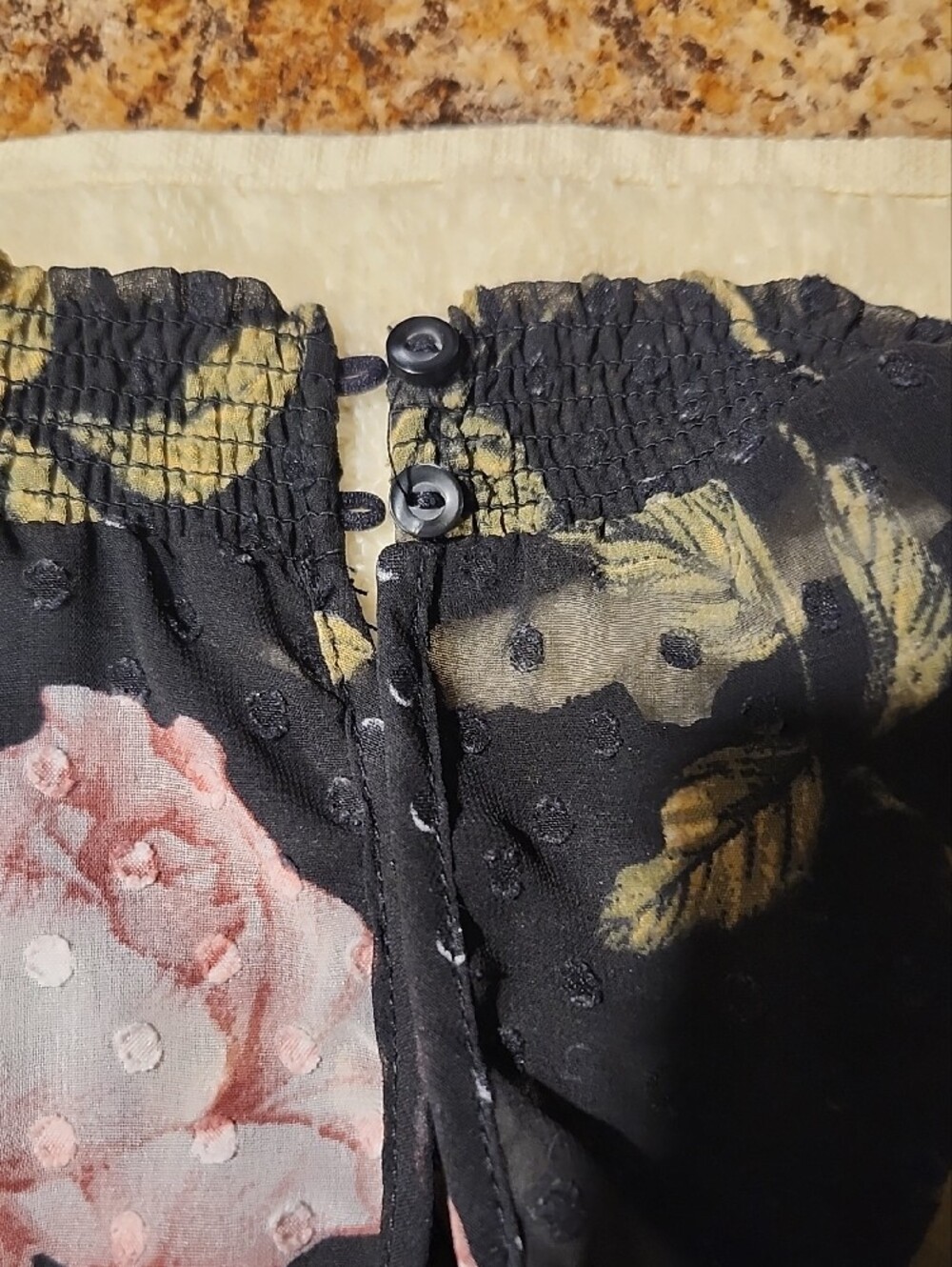 Dynamite Black Blouse with Pink Rose Print - Picture 4 of 8